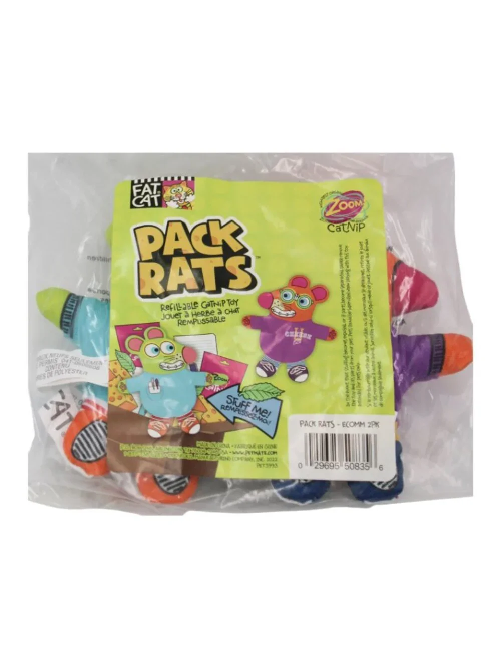 Fat Cat Pack Rats Catnip Toys 2-Pack | Plush Interactive Catnip Mouse Toys Cats